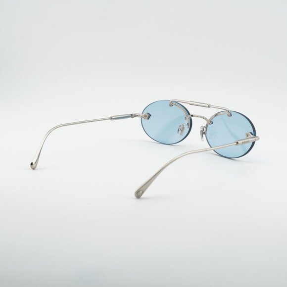 Versace VE2295 1000/1 Sunglasses Silver Oval Frame, Light Blue Lenses main image 4